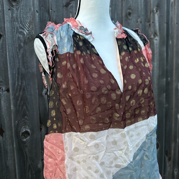 Anthropologie Maeve - Fantasia Metallic Clip Dot Top - Picture 3 of 11